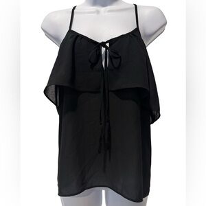 Casual Land Black Layered Cami Top Size S Whimsigoth Y2K Office Chic